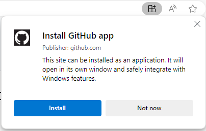 GitHub installation from Microsoft Edge